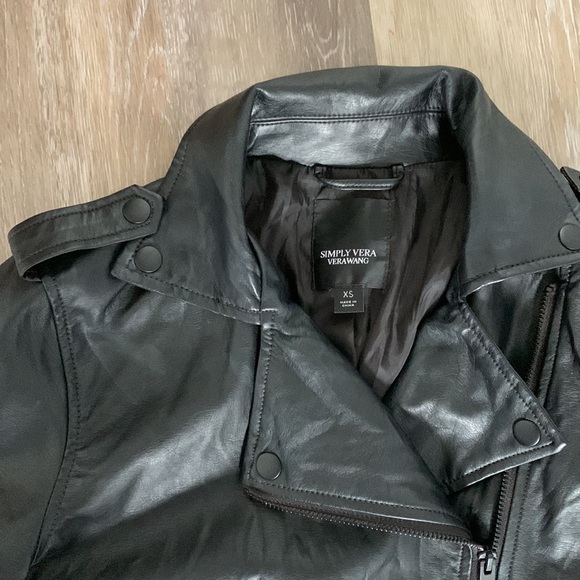 Vera Wang Vegan Leather Jacket XS. - Picture 2 of 5